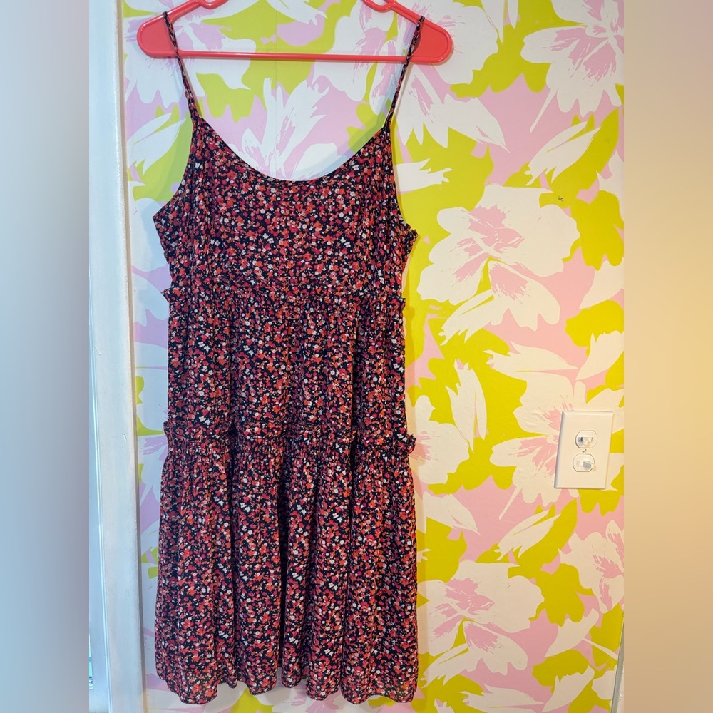 Michael Kors Black Orange and Red Floral Dress